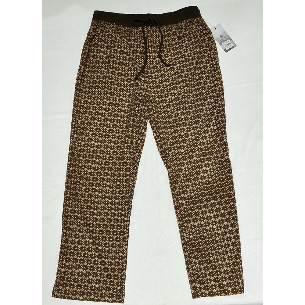 Rainforest Flannel Pajama Bottoms Mens Medium Brown Birdseye Cozy Loungwear NWT